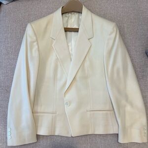 Baron Anderson White One Button Medium Size 10ish Blazer